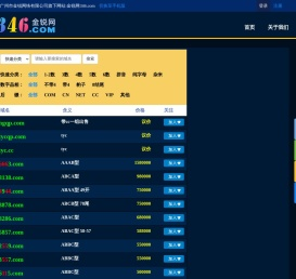 金锐网346.com是广州市金锐网络旗下专注于优质拼音、数字、短杂域名交易